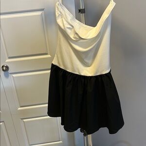 Commense Black and White Mini Dress
